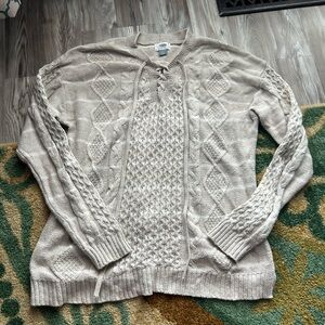 Old Navy Women's Beige Cable Knit Cardigan